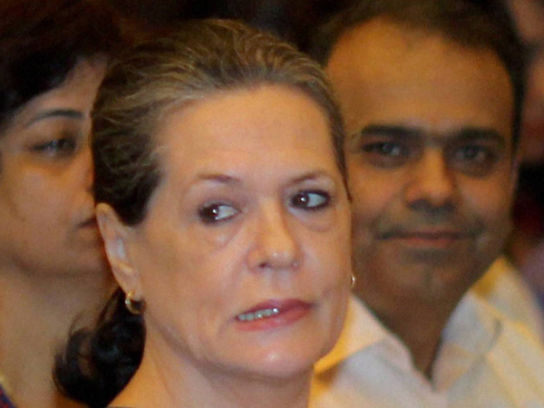 Sonia Gandhi look on