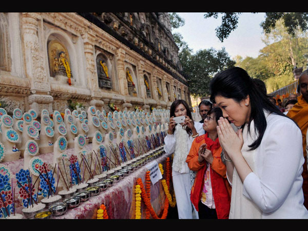 Thai Prime Minister Yingluck Shinawatra at Bodh Gaya