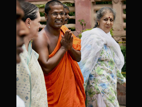 Sonia Gandhi along with senior Congress leader Ambika Soni