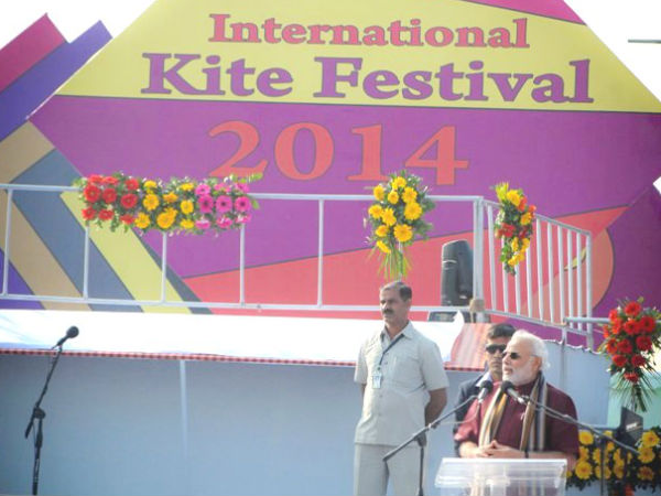 Narendra Modi at the kite-flying ceremony