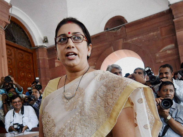 Human Resource Development minister Smriti Irani at Parliament House