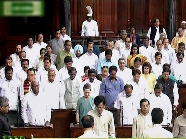 A scene of 16th Lok Sabha proceedings on the first day