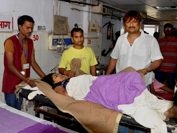 An injured of the derailed Delhi-Dibrugarh Rajdhani Express