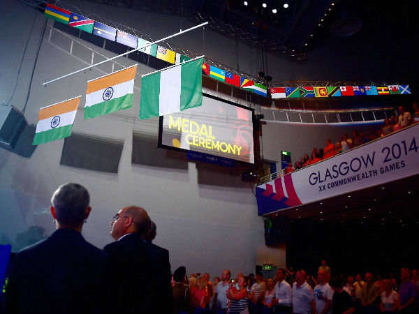 Indian flags raised