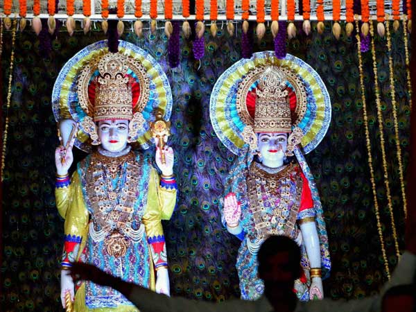 People celebrating Janmashtami