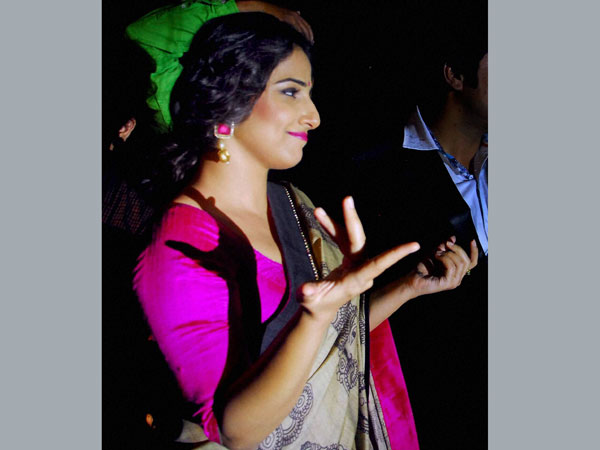 Actress Vidya Balan during Janmashtami 'dahi handi'