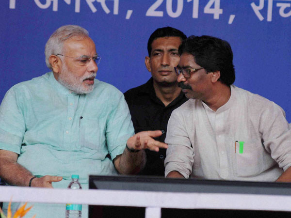 Prime Minister Narendra Modi with Jharkhand CM Hemant Soren
