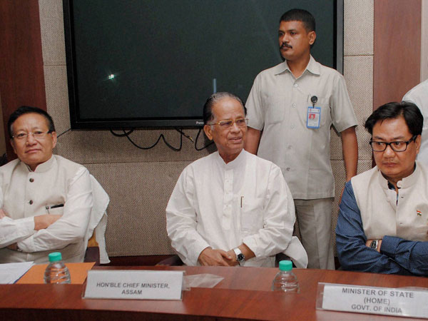 Minister of State for Home Affairs Kiren Rijiju with Assam Chief Minister