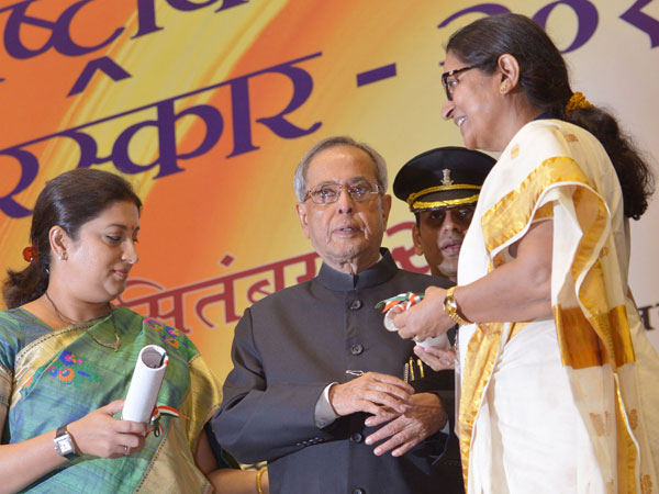 Prez with Union HRD Minister Smriti Irani