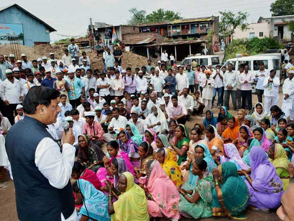 Former Maharashtra CM Prithviraj Chavan interacts with people