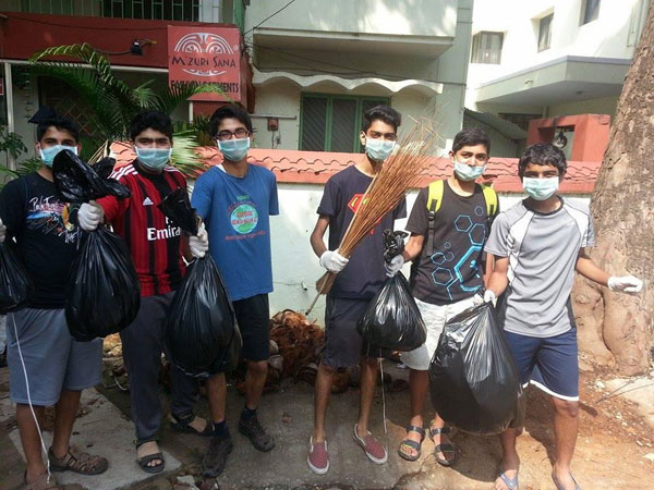 Youngsters join hands to clean up their locality