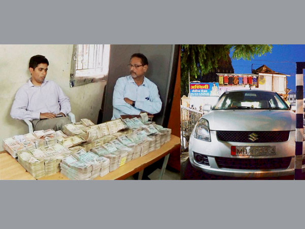 Election Commission of India observer displaying Rs 80 lakhs cash