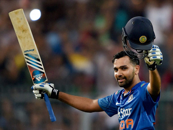 Rohit celebrating his double hundred Rohit celebrating his double hundred