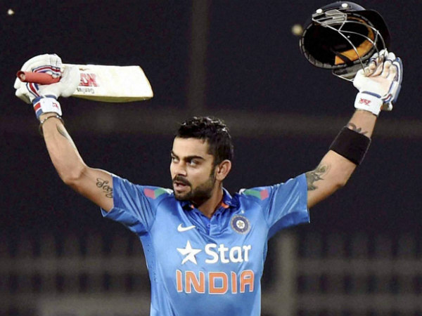 Virat Kohli celebrates his 21st ODI ton Virat Kohli celebrates his 21st ODI ton
