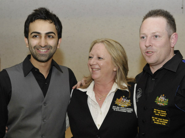 Pankaj Advani with Kathy Parashis, Matthew Bolton Pankaj Advani with Kathy Parashis, Matthew Bolton