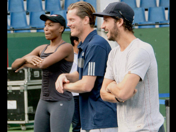Venus, Thomas Enqvist (centre) and Feliciano Lopez of Bangalore Raptors dance to the tune of a Bollywood number Venus, Thomas Enqvist (centre) and Feliciano Lopez of Bangalore Raptors dance to the tune of a Bollywood number