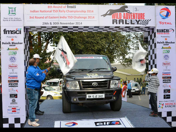 Chidananda Murthy and BS Sujith Kumar during the ceremonial flag off in Ranchi on Saturday Chidananda Murthy and BS Sujith Kumar during the ceremonial flag off in Ranchi on Saturday