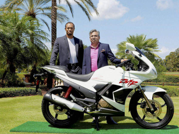 File photo: Tiger Woods with Pawan Munjal, MD of Hero MotoCorp Ltd File photo: Tiger Woods with Pawan Munjal, MD of Hero MotoCorp Ltd