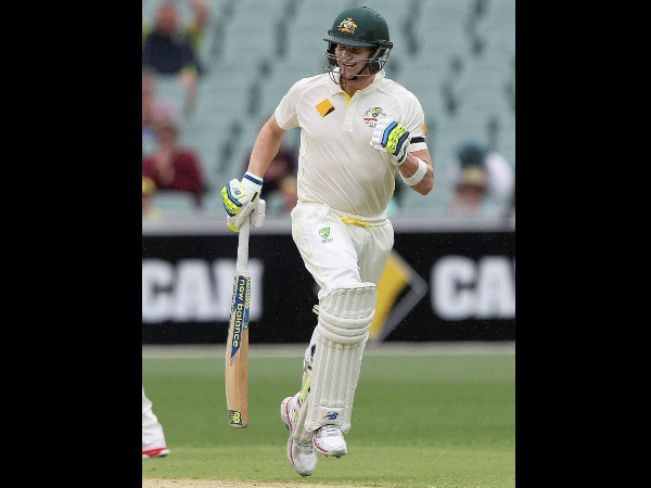 Smith runs as he celebrates his ton Smith runs as he celebrates his ton