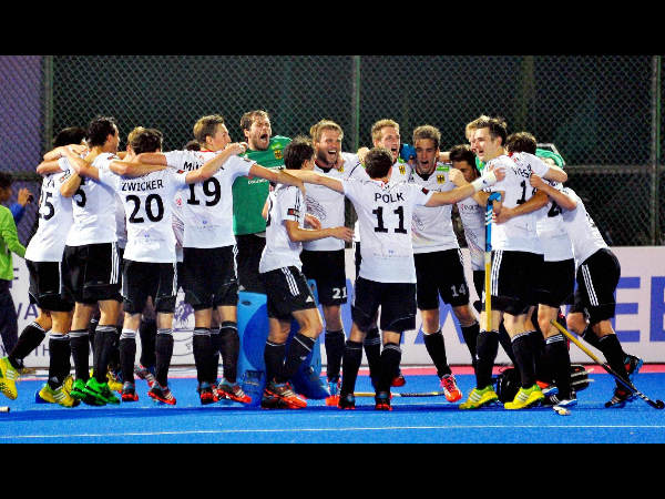 German players celebrate their win German players celebrate their win