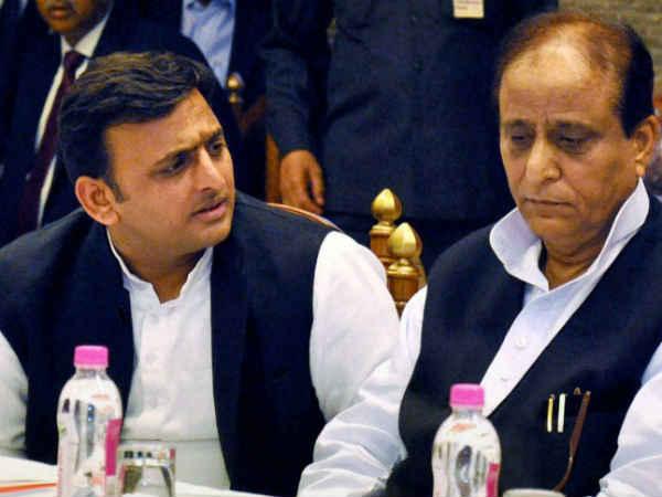 Akhilesh Yadav with Azam Khan Akhilesh Yadav with Azam Khan