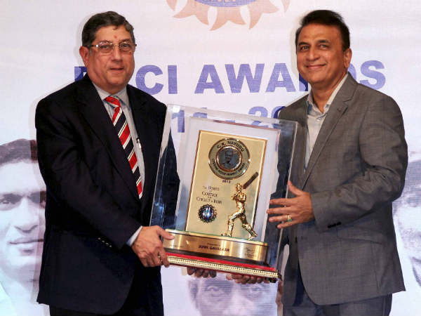 File photo of Gavaskar (right) with Srinivasan File photo of Gavaskar (right) with Srinivasan