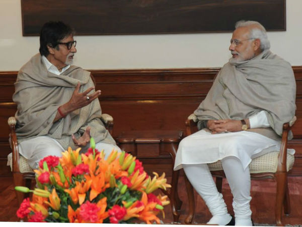 Bollywood megastar Amitabh Bachchan met Prime Minister Narendra Modi in the national capital on Saturday.. Bollywood megastar Amitabh Bachchan met Prime Minister Narendra Modi in the national capital on Saturday..