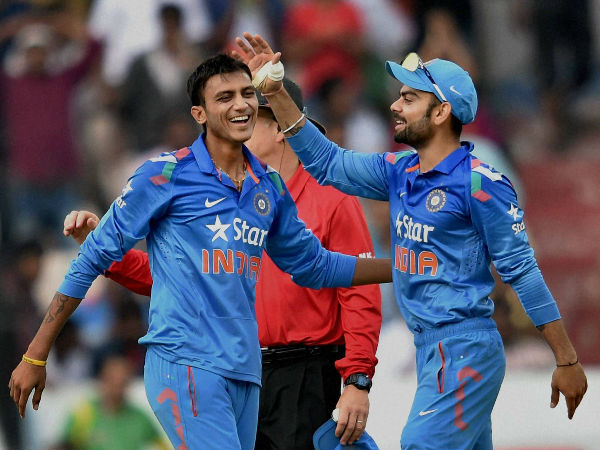 File photo: Axar Patel (left) during a ODI File photo: Axar Patel (left) during a ODI