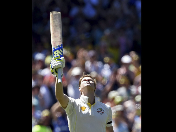 Steve Smith celebrates his century Steve Smith celebrates his century