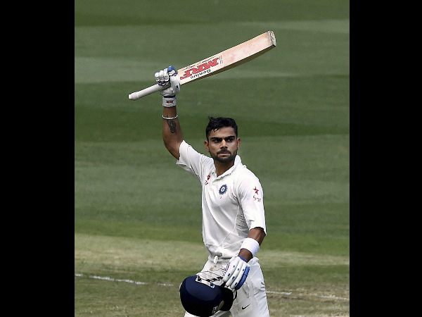 Kohli celebrates his 3rd ton of the series Kohli celebrates his 3rd ton of the series