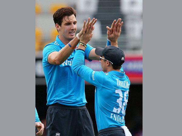 Steven Finn (left) celebrating one of his wickets Steven Finn (left) celebrating one of his wickets