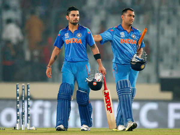 File photo of Kohli (left) and Dhoni File photo of Kohli (left) and Dhoni