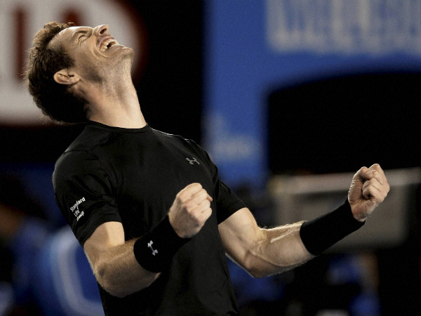 Andy Murray of Britain celebrates after defeating Tomas Berdych of the Czech Republic in their semifinal match at the Australian Open Andy Murray of Britain celebrates after defeating Tomas Berdych of the Czech Republic in their semifinal match at the Australian Open