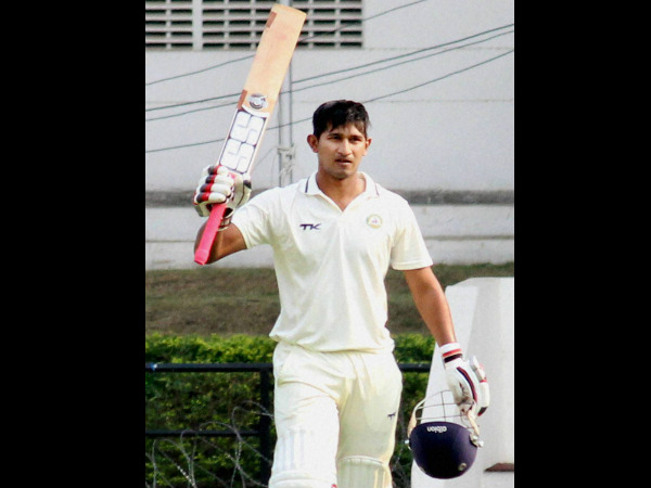 Ganesh Satish celebrating his ton in first innings Ganesh Satish celebrating his ton in first innings