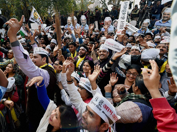 AAP celebrates victory in Delhi AAP celebrates victory in Delhi