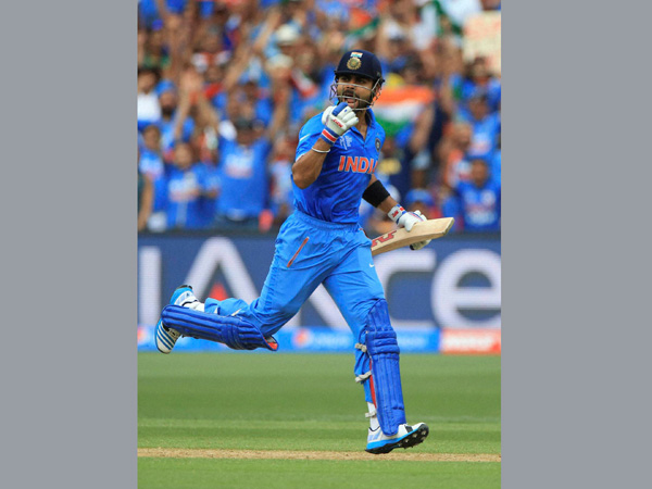 Virat Kohli celebrates his century during the World Cup match against Pakistan Virat Kohli celebrates his century during the World Cup match against Pakistan