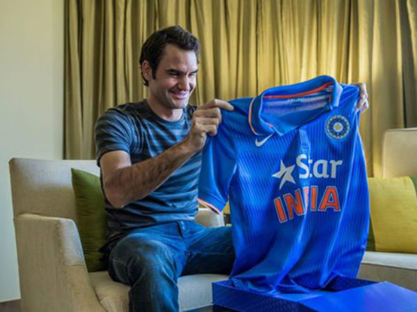 Federer with India jersey. Photo from Federer's Facebook page Federer with India jersey. Photo from Federer's Facebook page
