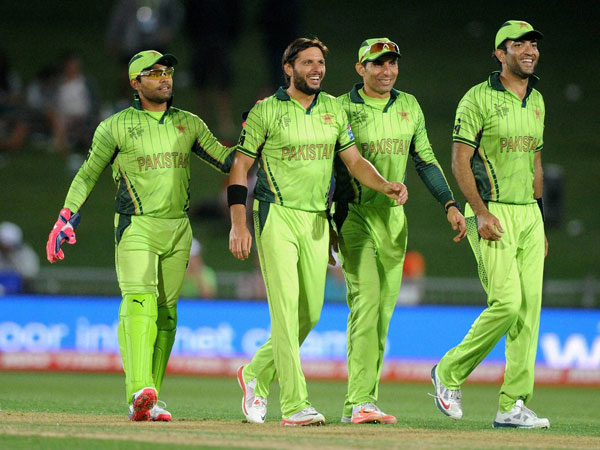 Pakistan players celebrate Pakistan players celebrate