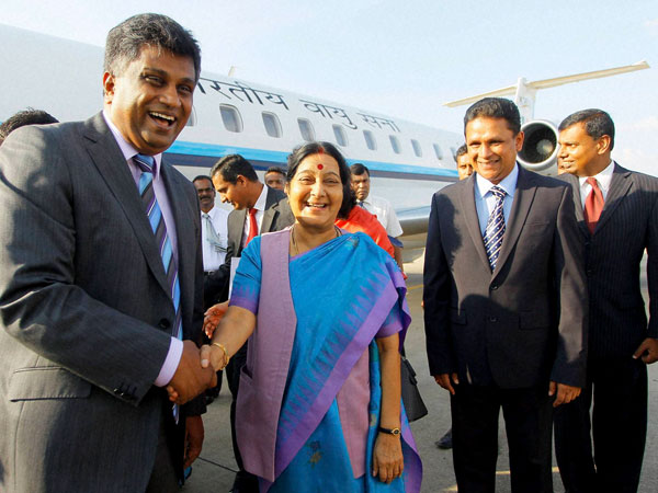 Swaraj in SL takes up fishermen issue Swaraj in SL takes up fishermen issue