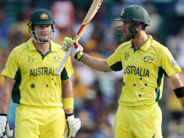 Australian batsman Glenn Maxwell (right) waves to the crowd after scoring century against Sri Lanka Australian batsman Glenn Maxwell (right) waves to the crowd after scoring century against Sri Lanka