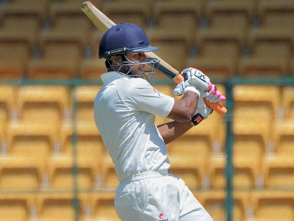 Mayank Agarwal plays a shot Mayank Agarwal plays a shot