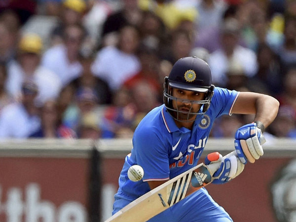 Rohit Sharma plays a shot at World Cup 2015 Rohit Sharma plays a shot at World Cup 2015
