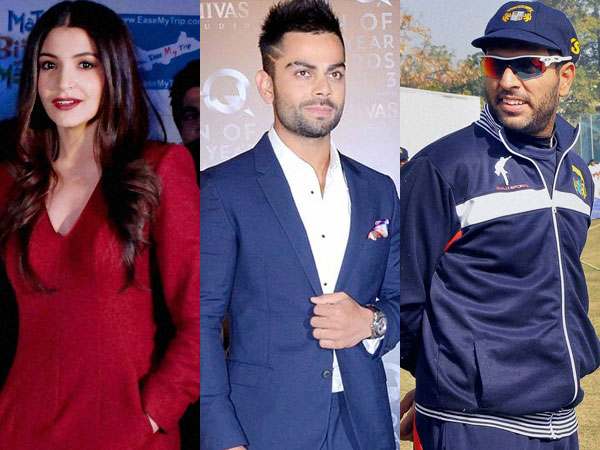 Anushka Sharma, Virat Kohli and Yuvraj Singh Anushka Sharma, Virat Kohli and Yuvraj Singh