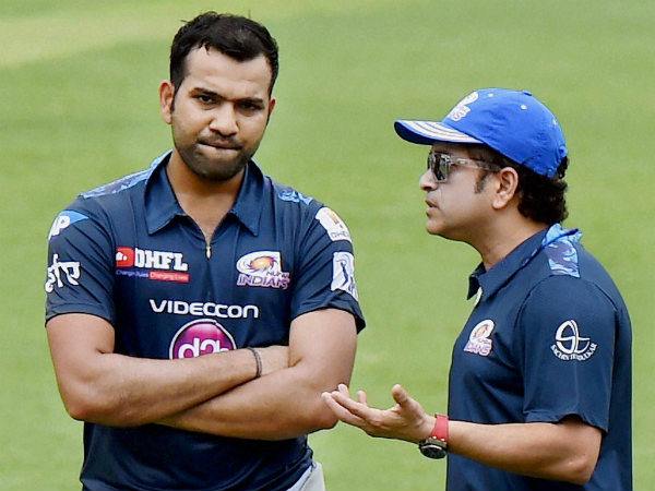 Sachin (right) at Rohit at Eden Gardens Sachin (right) at Rohit at Eden Gardens