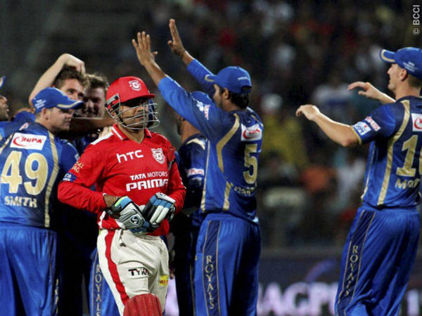Kings XI Punjab player Virender Sehwag walks back to the pavilion during the IPL 2015 aganist Rajasthan Royals in Pune Kings XI Punjab player Virender Sehwag walks back to the pavilion during the IPL 2015 aganist Rajasthan Royals in Pune