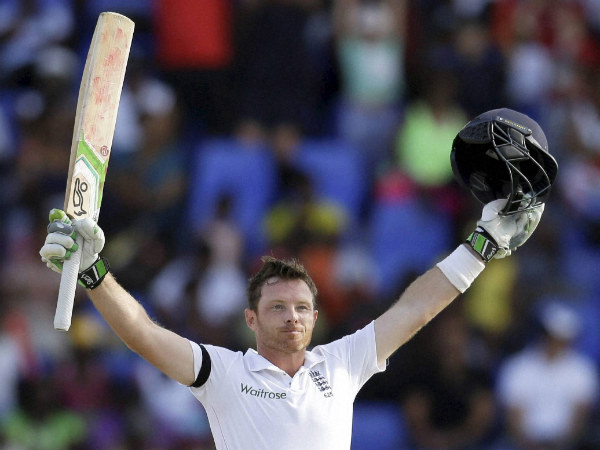 England's Ian Bell celebrates after he scored a century during the opening day of the first cricket Test match against West Indies England's Ian Bell celebrates after he scored a century during the opening day of the first cricket Test match against West Indies