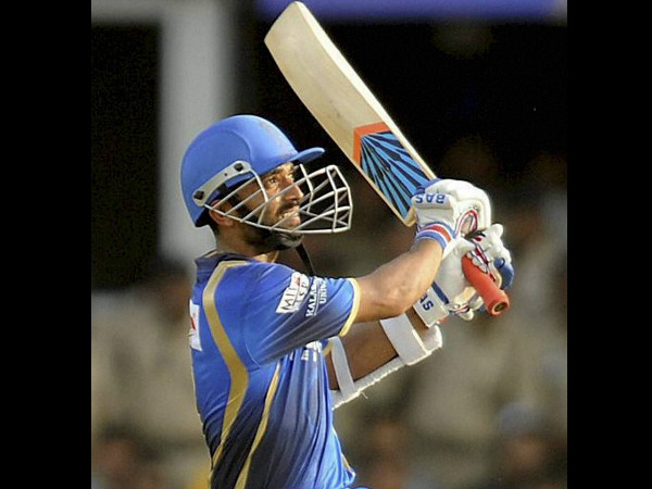 Ajinkya Rahane plays a shot Ajinkya Rahane plays a shot