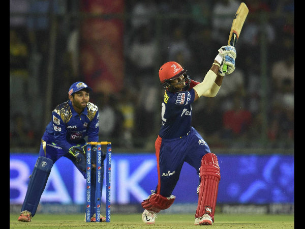 Shreyas Iyer plays a shot against MI Shreyas Iyer plays a shot against MI