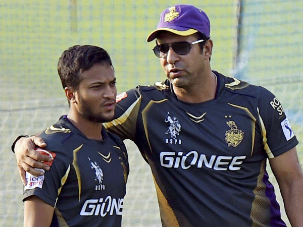 File photo: Wasim Akram (right) with Shakib Al Hasan File photo: Wasim Akram (right) with Shakib Al Hasan