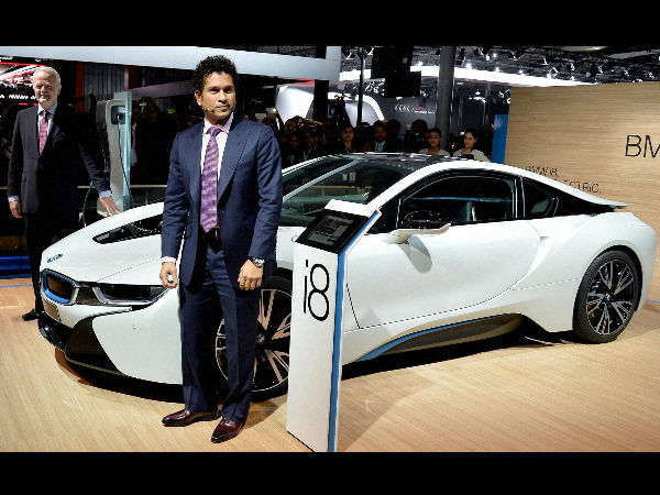 File photo: Sachin poses in front of a BMW File photo: Sachin poses in front of a BMW